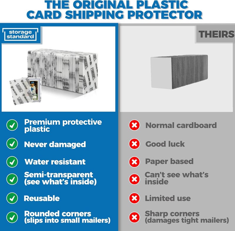 Storage Standard Trading Card Shipping Protectors - Premium Ultra Strong Plastic Inserts - 110 Pack - 3.5'' x 4.5'' - Image 2